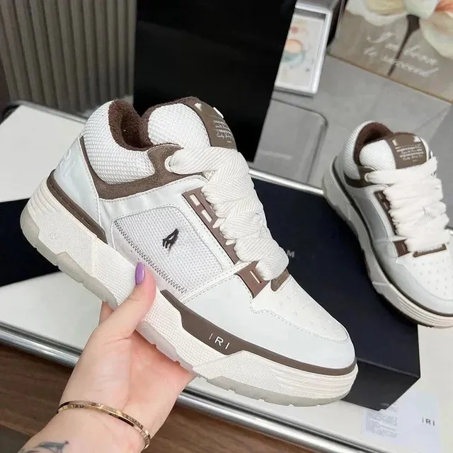 Sneaker White Brown Panel