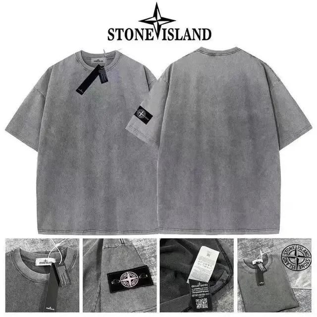 Stone Island Cotton T-Shirt Acid Wash