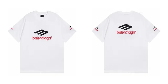 Balenciaga Logo T-Shirt Black and Red Logo