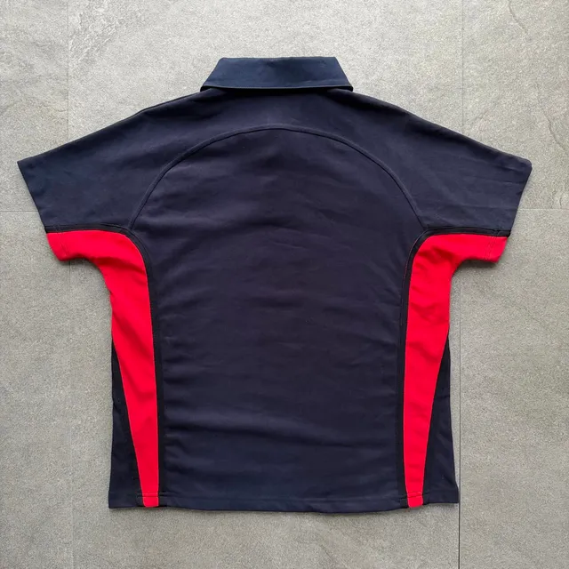 Polo Shirt Navy with Red Side Panels