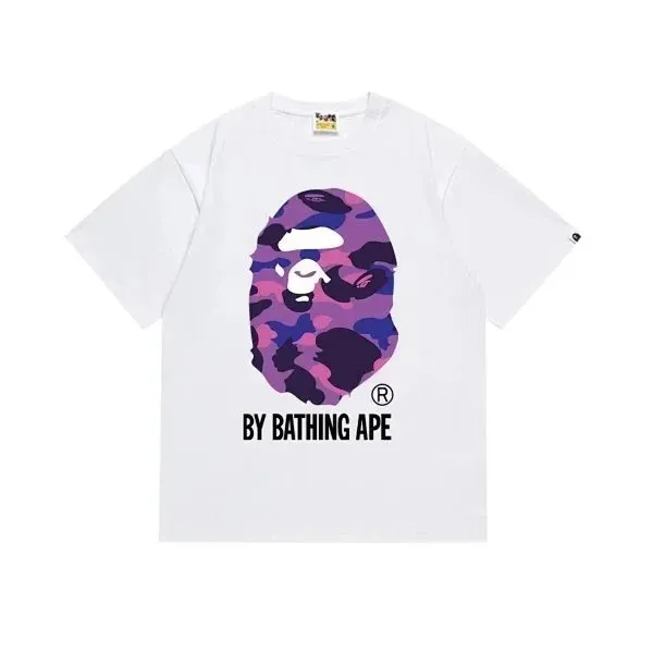 BAPE Shark Tee Purple Camo Ape Head