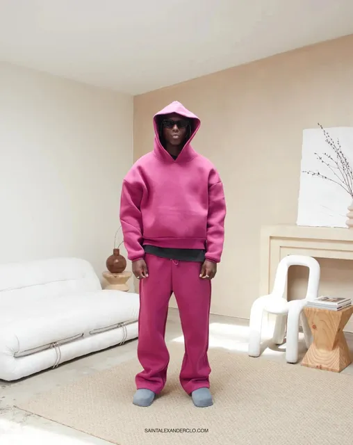玫红套装