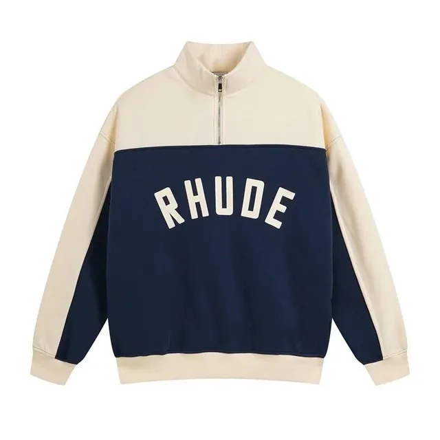 Rhude Half-Zip Sweatshirt Color-Block Logo