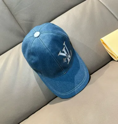 Louis Vuitton Denim Cap LV Logo Embroidered