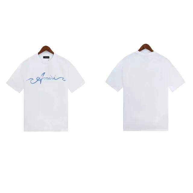 Amiri Script Logo Tee Blue Script