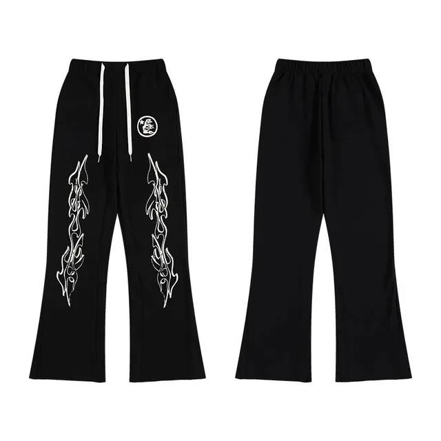 Hellstar Flared Sweatpants Flame Print