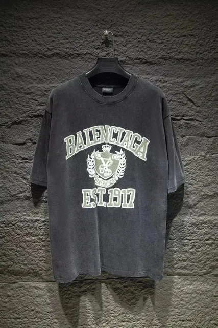 Balenciaga College Tee Washed Grey