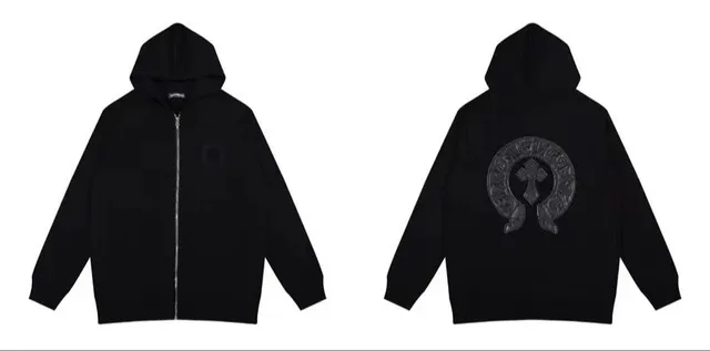 Chrome Hearts Zip-Up Hoodie Cross Logo