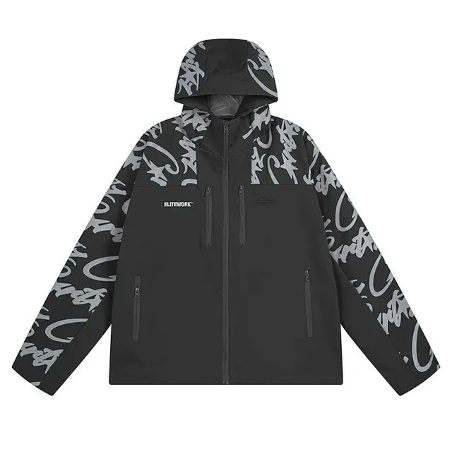 Elitework Hooded Jacket Graffiti Print