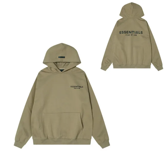 859 deep khaki hoodie with thick letters