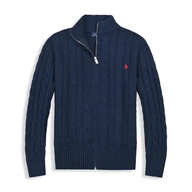 Polo Ralph Lauren Cable Knit Half-Zip Sweater Navy