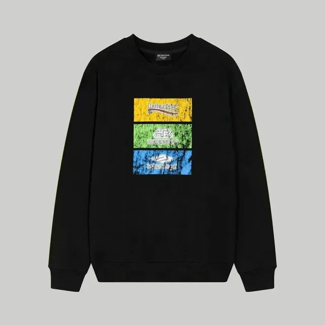 Balenciaga Crewneck Sweatshirt Triple Logo Panel