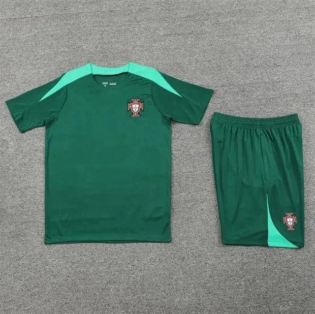 Nike × Portugal National Team Portugal Training Kit Green with Teal Accents