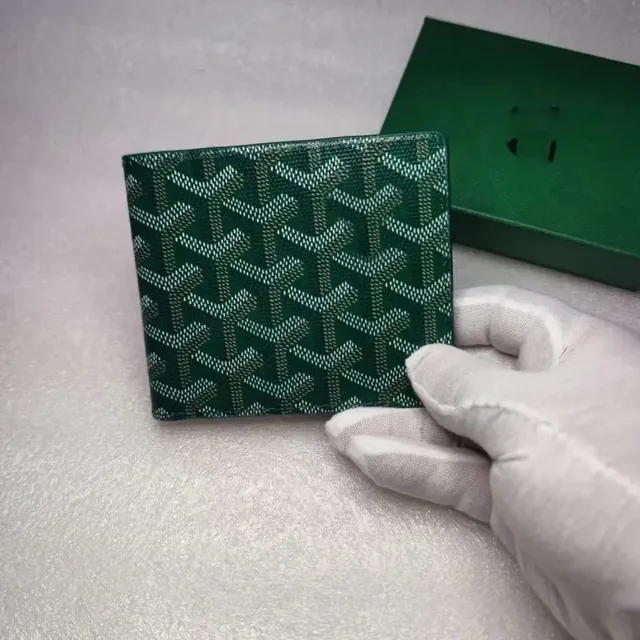 Goyard Saint Louis Bi-Fold Wallet Green Goyardine Canvas