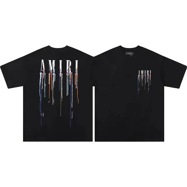 Amiri Dripping Logo Tee Multi-Color Drip