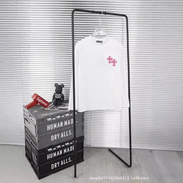 Chrome Hearts Long Sleeve Tee Pink Cross Logo