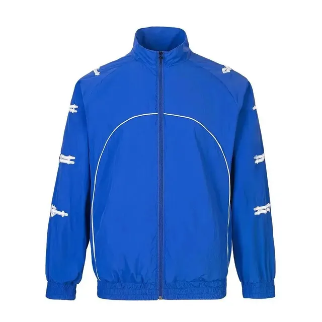 Balenciaga City Jacket Blue with White Logo Tape