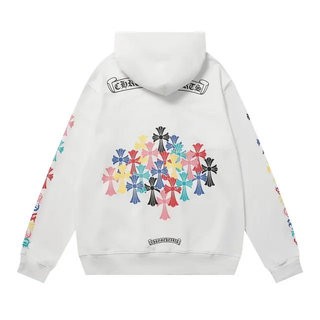 Chrome Hearts Hooded Sweatshirt Multicolor Cross Print