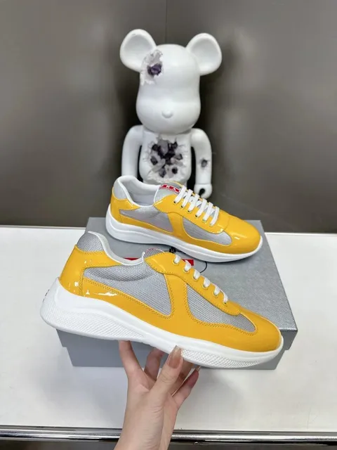 Prada Linea Rossa Trainer Yellow Patent and Mesh