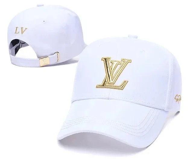 Louis Vuitton × '47 cap white cap with gold LV logo and '47' branding