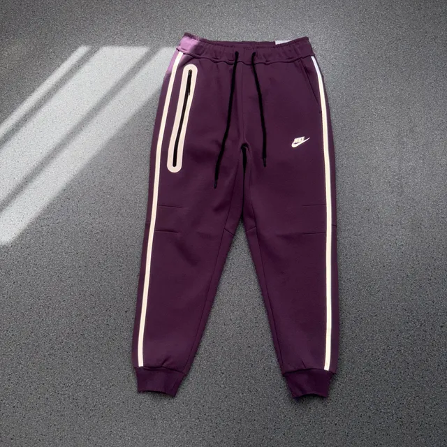 Nike Tech Fleece Joggers Purple with White Stripe