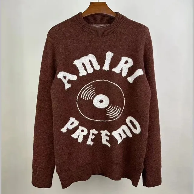 Amiri Knit Sweater Vinyl Record Logo