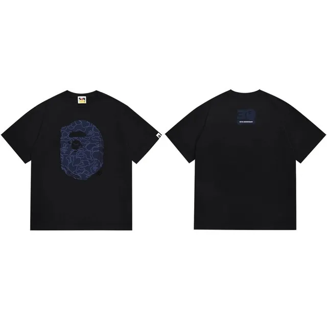 BAPE Shark Hoodie Tee Navy Camo Ape Head
