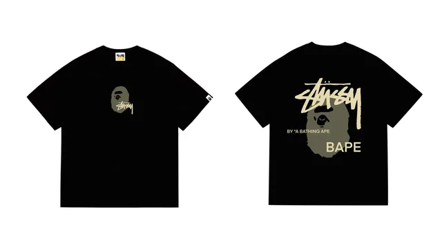 Stüssy T-Shirt BAPE x Stussy Collaboration