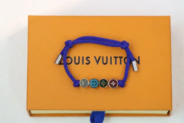Louis Vuitton Multicolor Logo Bracelet Cord with Enamel Charms
