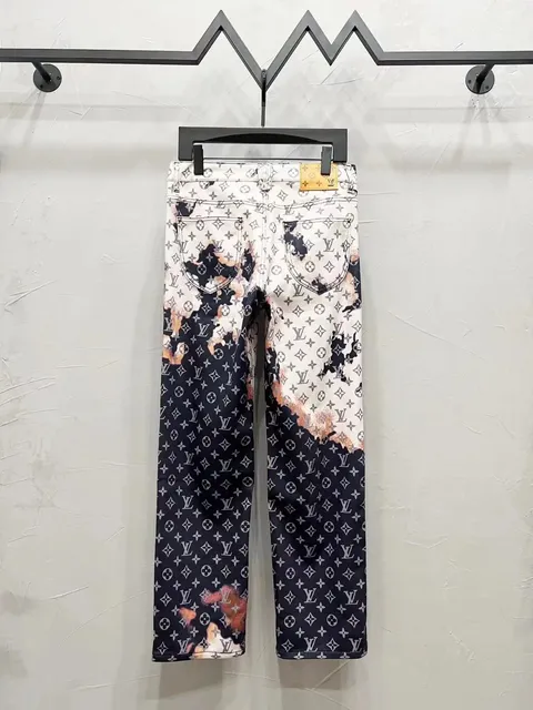 Louis Vuitton Monogram Jeans Acid Wash Print