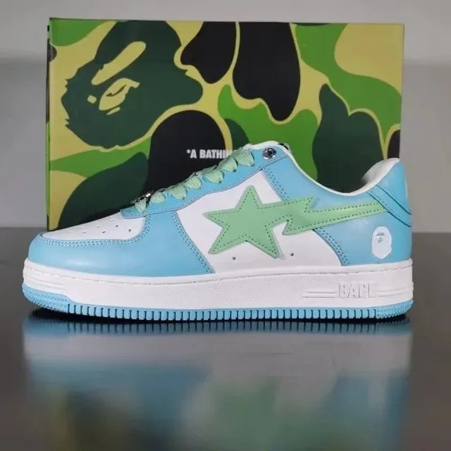 BAPE Shark Low Sky Blue Green Star