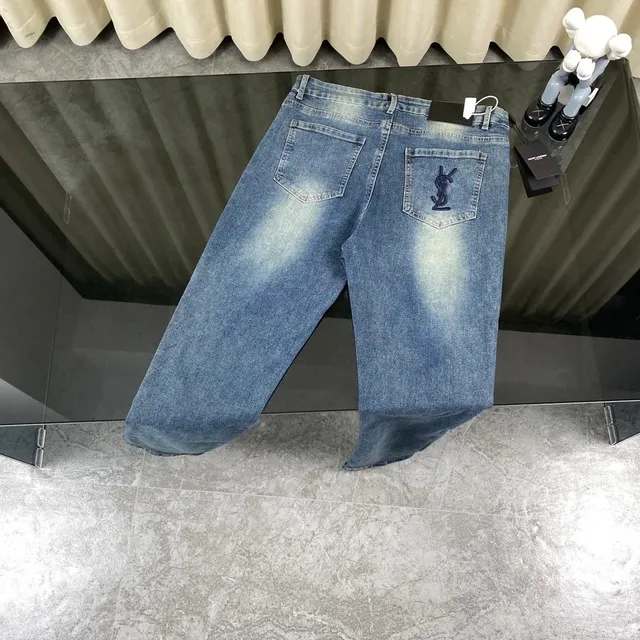 Saint Laurent Slim Fit Jeans YSL Monogram Back Pocket