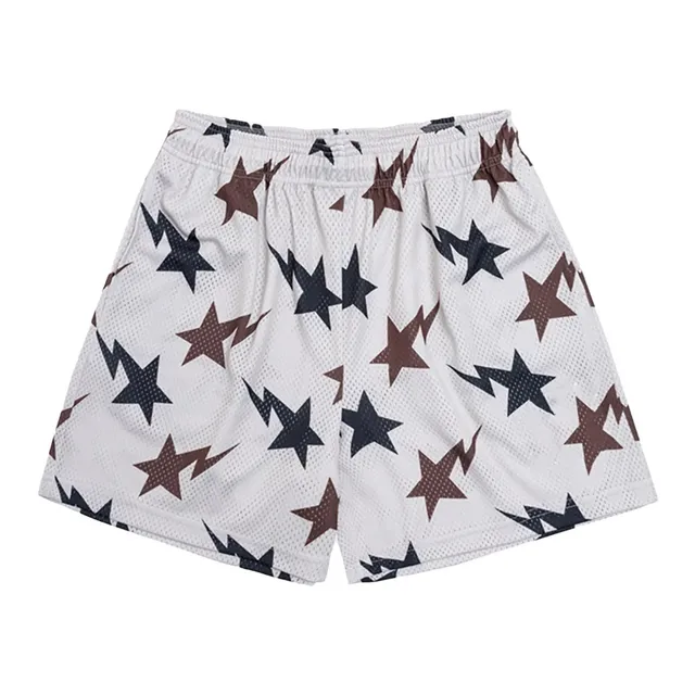 Eric Emanuel Mesh Shorts Star and Lightning Print