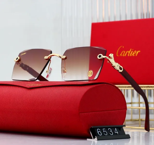 Cartier Sunglasses Gradient Lens with Panther Temple Tip