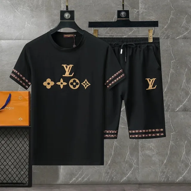 Louis Vuitton T-Shirt and Shorts Set Monogram Embroidery
