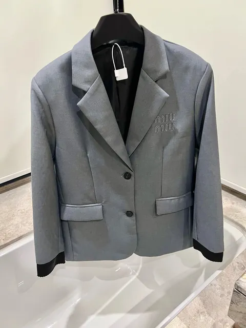Miu Miu Blazer Jacket Embroidered Logo