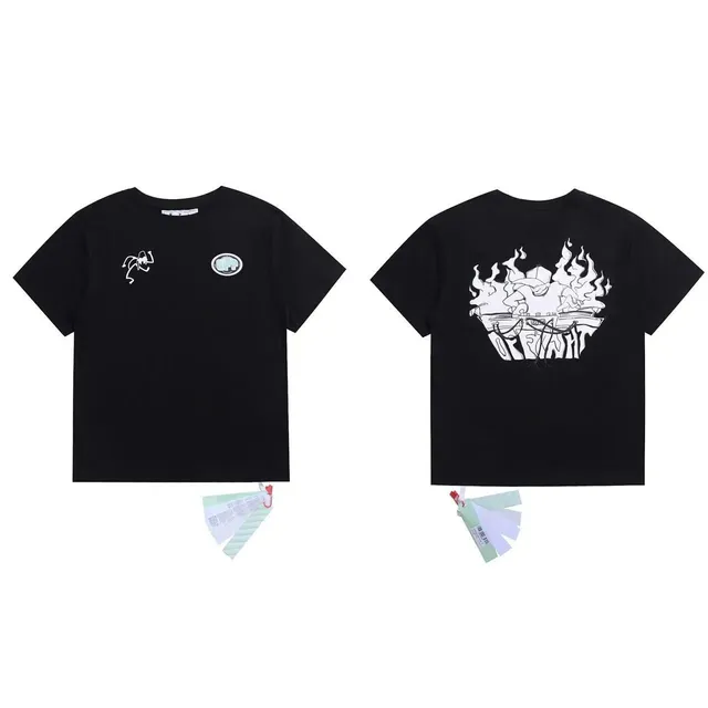 Off-White Graphic T-Shirt Flame Print