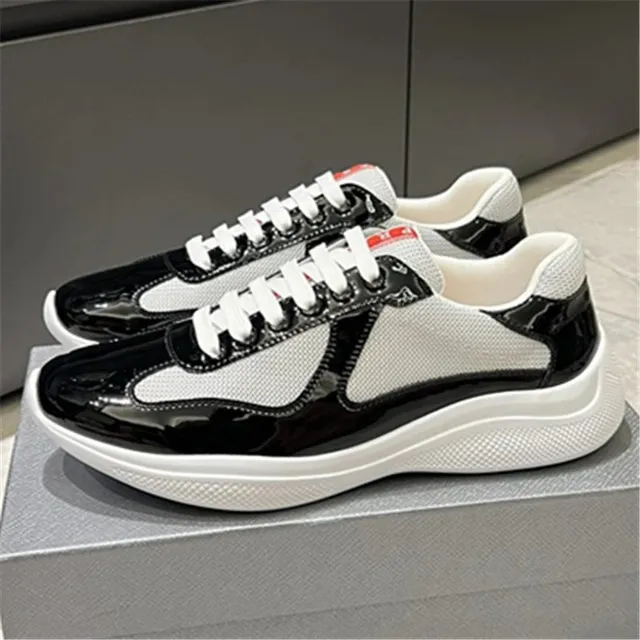 Prada Linea Rossa Sneaker Patent Leather & Mesh