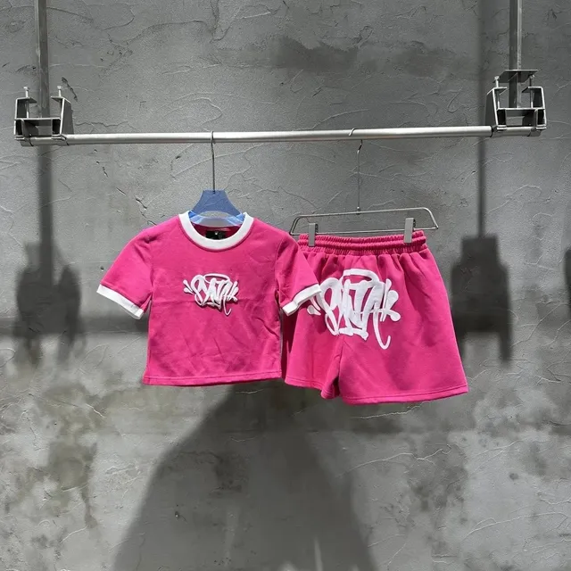 Syna World Crop Top & Shorts Set Graffiti Logo