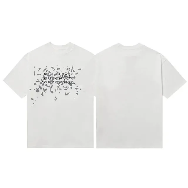 Maison Margiela T-Shirt Paint Splatter Numeric Print