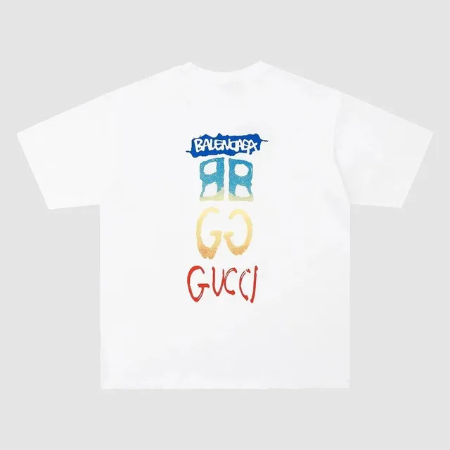 Graphic Tee Balenciaga x Gucci Logo Stack