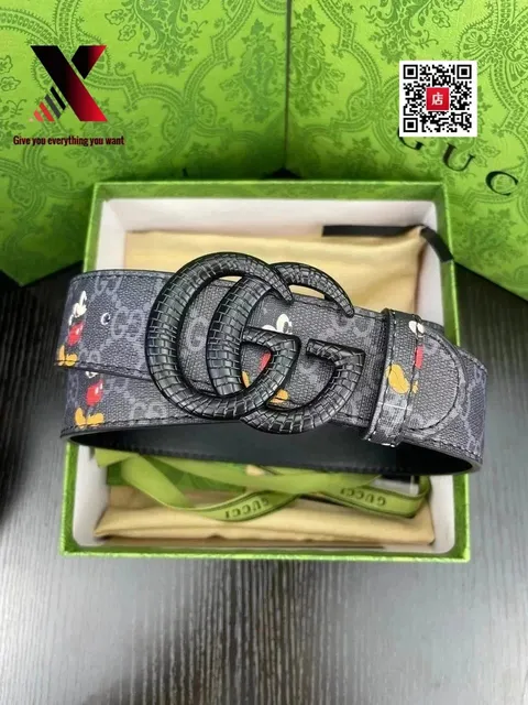 Gucci × Disney Horsebit 1955 Belt Mickey Mouse Print