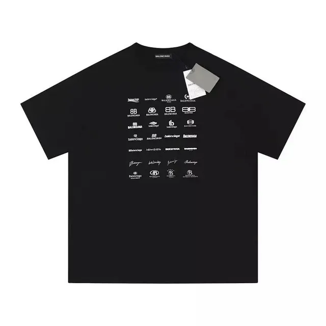 Balenciaga Logo Print T-Shirt Multi-Logo
