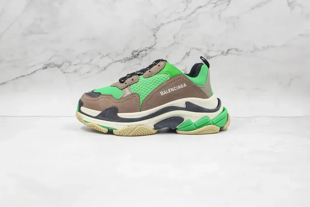 Balenciaga Triple S Neon Green Brown