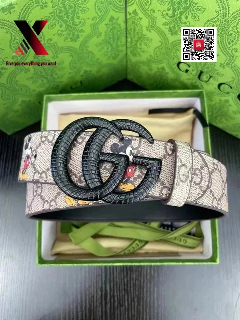 Gucci × Disney Horsebit 1955 Belt Mickey Mouse GG Supreme