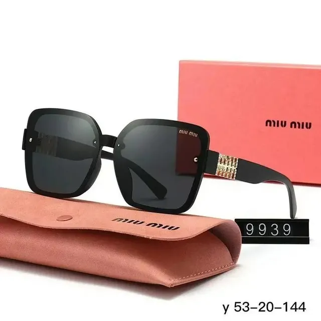 Miu Miu Sunglasses Square Frame with Crystal Detail