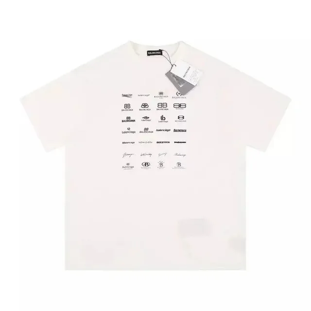 Balenciaga Logo Print T-Shirt Multi-Logo