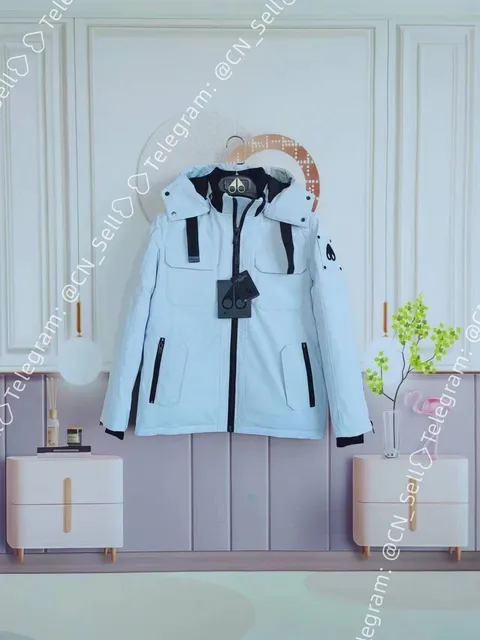 Moncler Down Jacket Light Blue with Black Accents