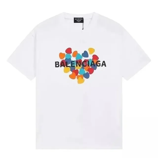 Balenciaga Heart Logo T-Shirt Multicolor Heart Print