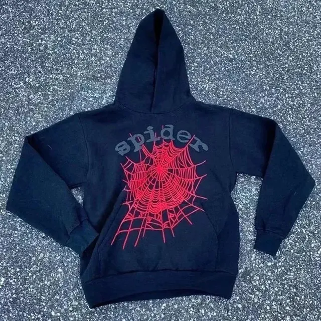 Sp5der Spider Web Hoodie Red Web Print